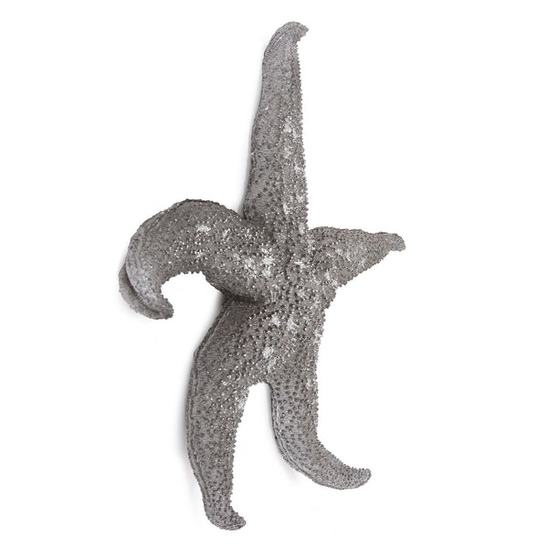 Homeroots 19" Silver Pewter Textured Starfish Wall Art  Resin 401229