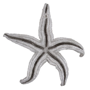 Homeroots 19" Silver Pewter Textured Starfish Wall Art  Resin 401229