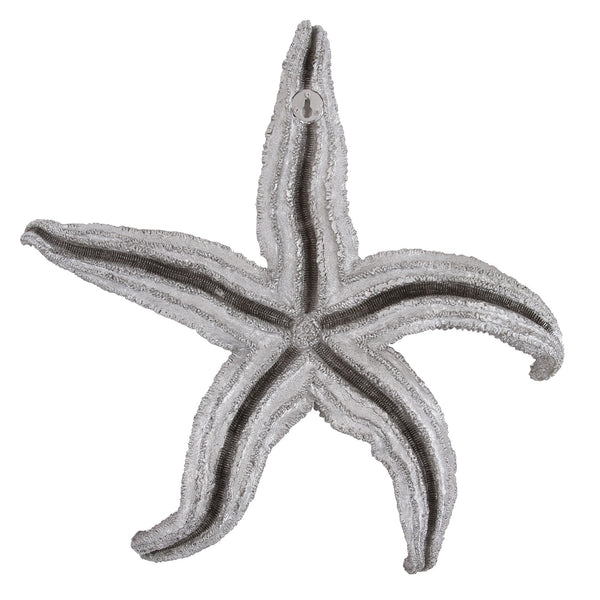 Homeroots 19" Silver Pewter Textured Starfish Wall Art  Resin 401229
