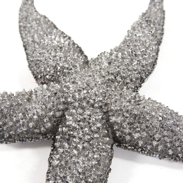 Homeroots 19" Silver Pewter Textured Starfish Wall Art  Resin 401229