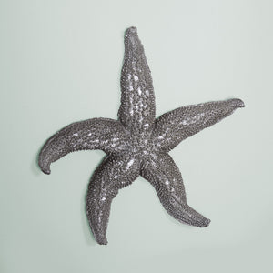 Homeroots 19" Silver Pewter Textured Starfish Wall Art  Resin 401229