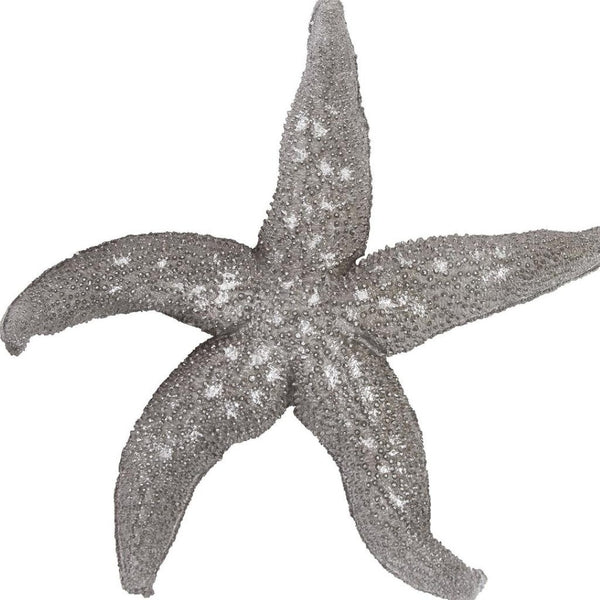 HomeRoots 19" Antiqued Silver Starfish Wall Decor - Coastal Elegance Sculpture for Beachy Homes & Offices 401229