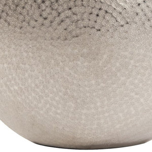 HomeRoots 14" Elegant Silver Hammered Aluminum Table Vase - Modern Scandinavian Design for Any Decor Style 401233