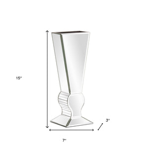 Homeroots Beveled Mirrored Panel Art Deco Tall Vase  Manufactured Wood 401236
