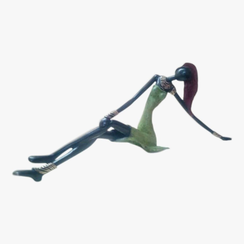 Homeroots West African Vintage Hand Cast Bronze Stylized Female Figurine From Burkina Faso  Cast Iron 401240