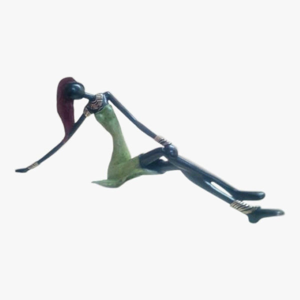 HomeRoots West African Vintage Hand-Cast Bronze Figurine - Elegant Stylized Female Art from Burkina Faso 401240