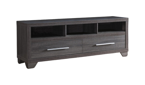 Homeroots 60" Gray Cabinet Enclosed Storage Tv Stand  Manufactured Wood 401247