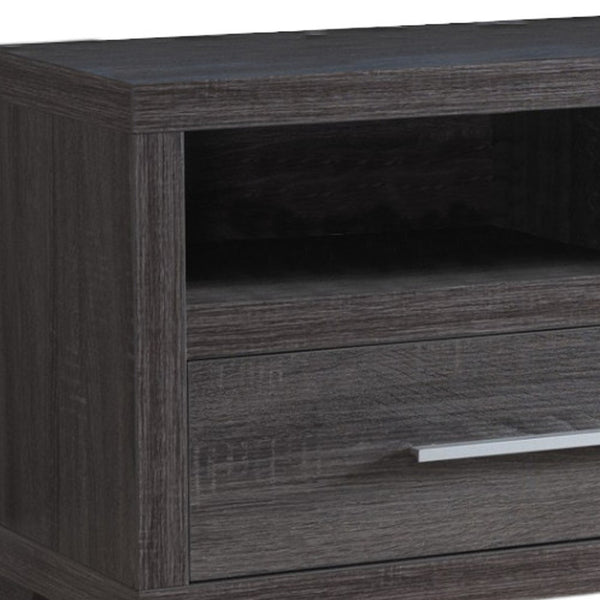 Homeroots 60" Gray Cabinet Enclosed Storage Tv Stand  Manufactured Wood 401247