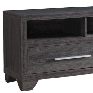 Homeroots 60" Gray Cabinet Enclosed Storage Tv Stand  Manufactured Wood 401247