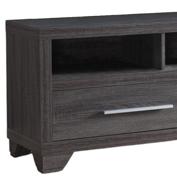 Homeroots 60" Gray Cabinet Enclosed Storage Tv Stand  Manufactured Wood 401247