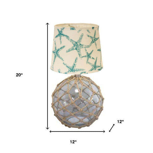 Homeroots 20" Clear Standard Table Lamp With Ivory Shade   401255