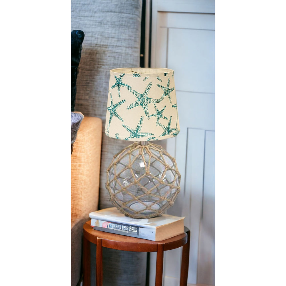 Homeroots 20" Clear Standard Table Lamp With Ivory Shade   401255