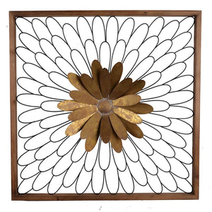 HomeRoots 30" Black Iron Square Framed Art – Handcrafted Rustic Decor for Modern Homes & Offices, Easy to Hang 401270