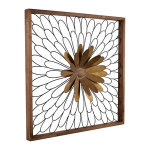 HomeRoots 30" Black Iron Square Framed Art – Handcrafted Rustic Decor for Modern Homes & Offices, Easy to Hang 401270