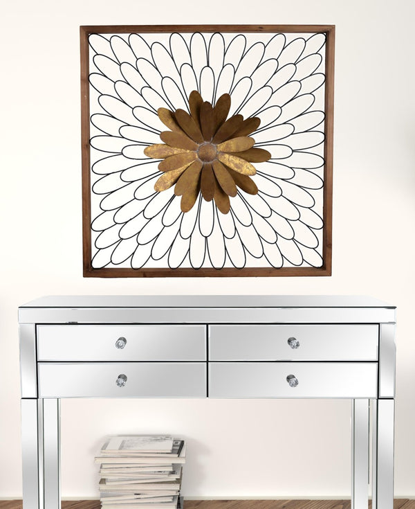 HomeRoots 30" Black Iron Square Framed Art – Handcrafted Rustic Decor for Modern Homes & Offices, Easy to Hang 401270