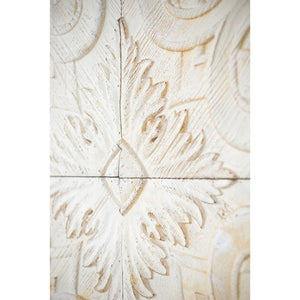HomeRoots Set of Four White Wood Square Framed Art - Rustic Charm for Modern & Farmhouse Decor Spaces 401271