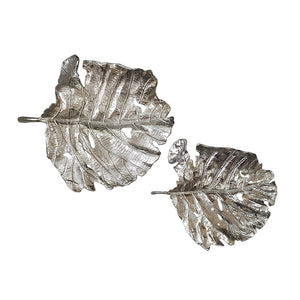 HomeRoots Set of Two Gray Aluminum Sculptures - Modern Wall Art for Contemporary Home Décor & Easy Display 401276