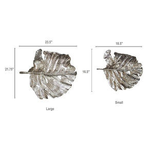 HomeRoots Set of Two Gray Aluminum Sculptures - Modern Wall Art for Contemporary Home Décor & Easy Display 401276