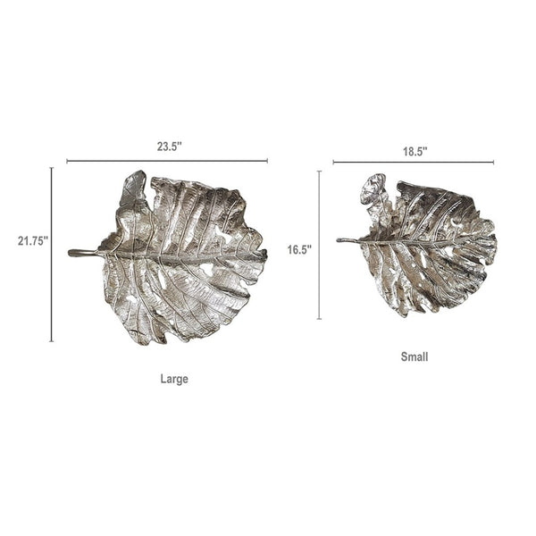 HomeRoots Set of Two Gray Aluminum Sculptures - Modern Wall Art for Contemporary Home Décor & Easy Display 401276