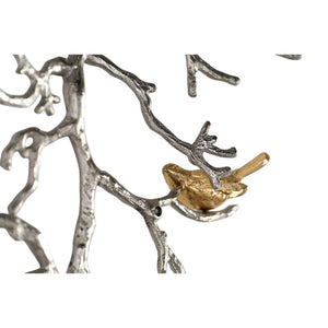 HomeRoots 44" Silver and Gold Aluminum Wall Sculpture - Nature-Inspired Art with Dimensional Depth & Elegance 401278