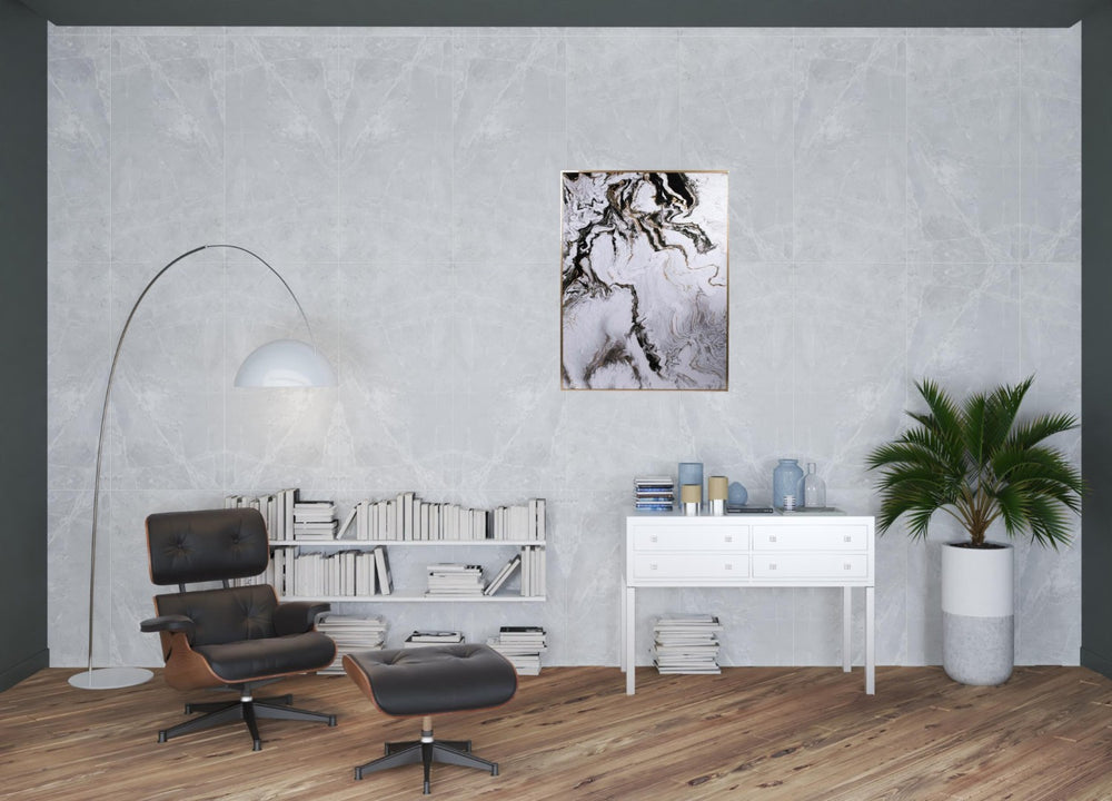 HomeRoots Set of Two White Framed Art Pieces - Handcrafted Modern Decor for Stylish Home Interiors & Versatile Display 401282