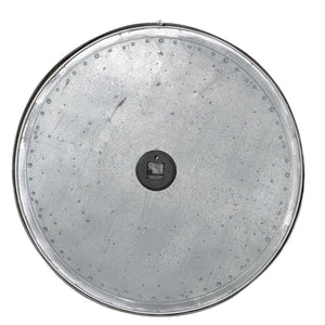 HomeRoots 39" Oversized Rustic Galvanized Metal Wall Clock with Roman Numerals – Perfect for Modern Farmhouse Decor 401287