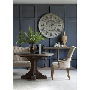 HomeRoots 39" Oversized Rustic Galvanized Metal Wall Clock with Roman Numerals – Perfect for Modern Farmhouse Decor 401287