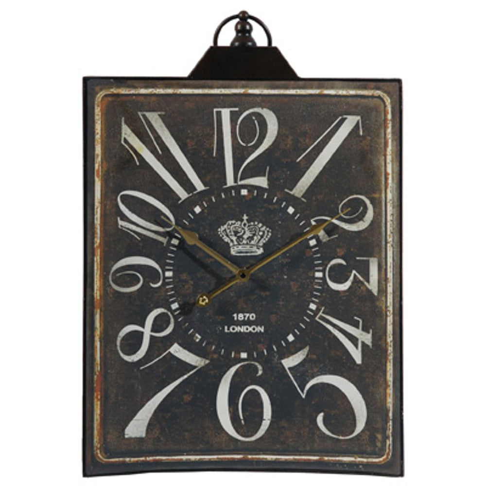 Homeroots Vintage Style Black And White Iron Wall Clock  100% Iron 401290