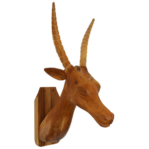 Homeroots Brown Solid Wood Elk Wall Decor  Solid Wood 401293