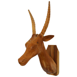 Homeroots Brown Solid Wood Elk Wall Decor  Solid Wood 401293