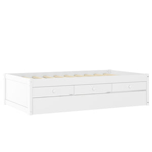 English Elm Twin Triple Metal Bunk Bed Matte Powder Coated Frame with Full Safety Guardrails White W1580S00385