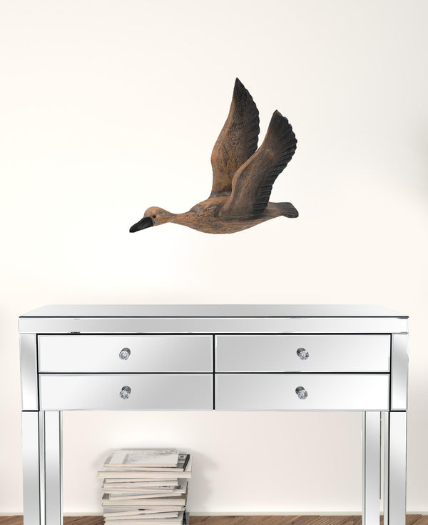 Homeroots Set Of Three Flying Geese Carved Wood 3d Wall Art  100% Pinewood 401317