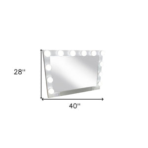 Homeroots 28" White Wood Framed Accent Mirror  Wood 401505