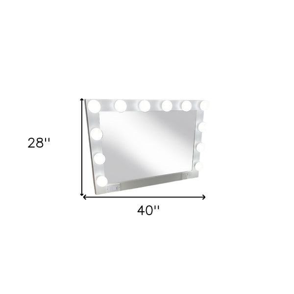 Homeroots 28" White Wood Framed Accent Mirror  Wood 401505