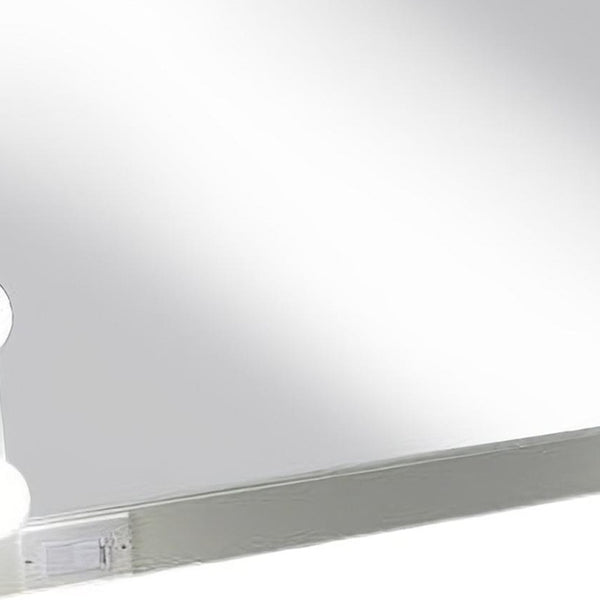 Homeroots 28" White Wood Framed Accent Mirror  Wood 401505