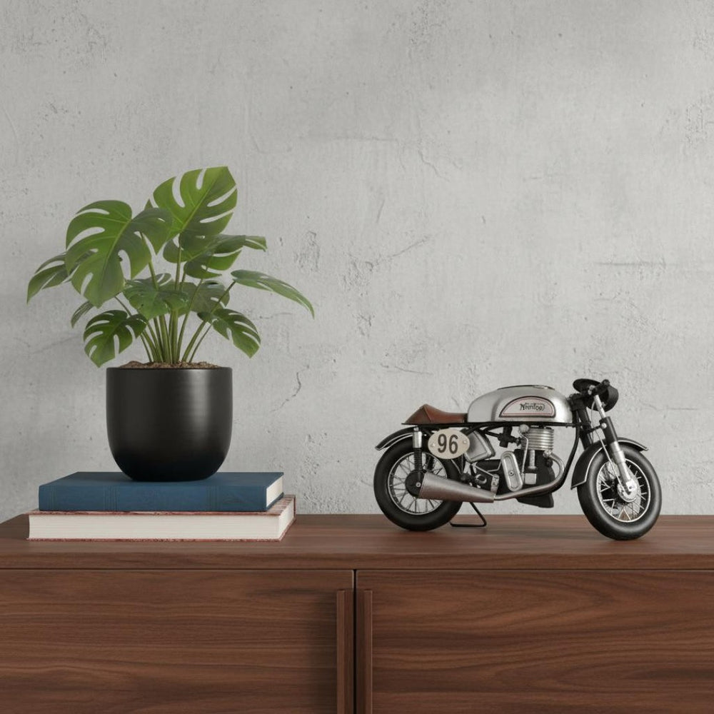 HomeRoots c1952 Norton Manx Sculpture - Handcrafted 1:8 Scale Metal Replica for Collectors and Vintage Racing Fans 401506