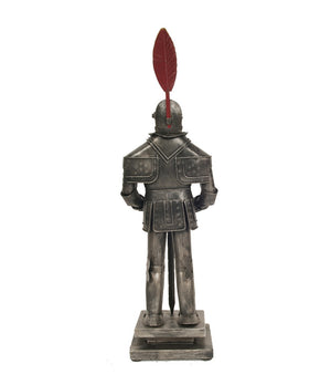 Homeroots 18" Gray Metal Hand Painted Figurine Tabletop Sculpture  Metal 401507