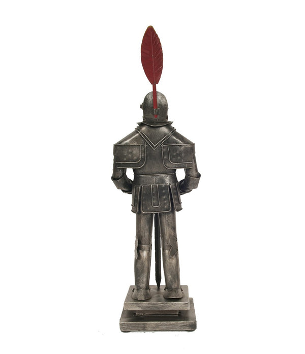 Homeroots 18" Gray Metal Hand Painted Figurine Tabletop Sculpture  Metal 401507