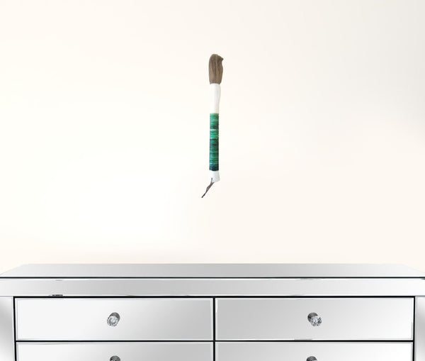 HomeRoots Light Green Jade Abacus Disc Brush - Elegant Calligraphy Decor for Home or Office, Unique Accent Piece 401514
