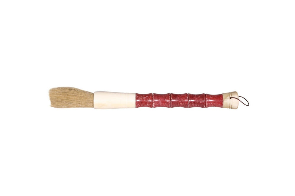HomeRoots Red Spotted Jade Faux Bamboo Decorative Calligraphy Brush - Elegant Zen Accent for Home Decor 401519