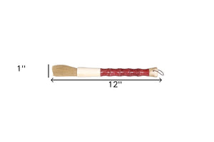 HomeRoots Red Spotted Jade Faux Bamboo Decorative Calligraphy Brush - Elegant Zen Accent for Home Decor 401519
