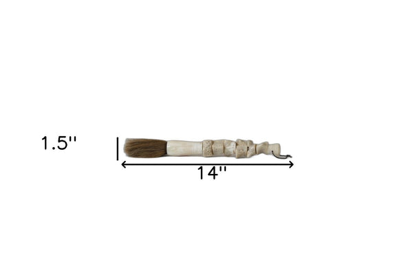 HomeRoots Natural Chunky Coral Calligraphy Brush - Unique Jade & Horsetail Decor for Elegant Home Accents 401520