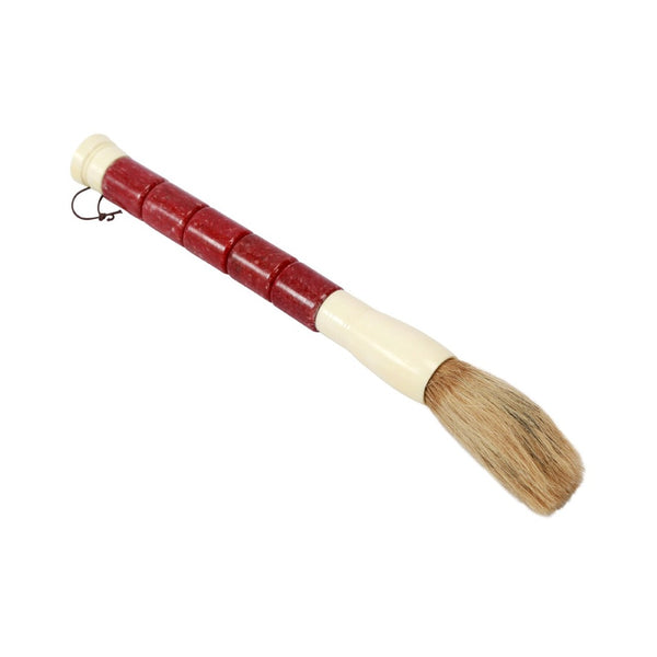HomeRoots Red Spotted Jade Decorative Calligraphy Brush - Elegant Wall Art & Tabletop Accent for Home Decor 401521