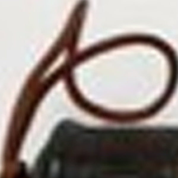 Homeroots Brown Carved Scroll Wood Decorative Calligraphy Brush  Crystal 401522