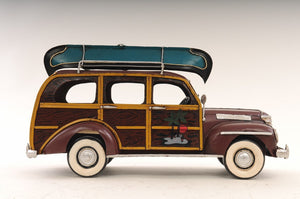 7 Inch Burgundy Hand Painted Metal Model Car Collectible Decorative Accent Piece