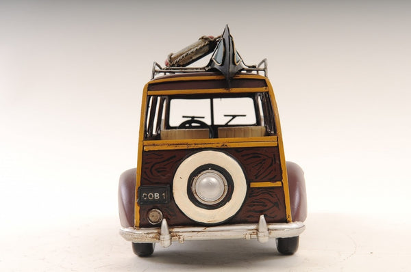 7 Inch Burgundy Hand Painted Metal Model Car Collectible Decorative Accent Piece