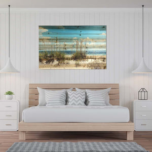 HomeRoots Ocean Sand Dunes Mounted Photograph on Wood - Nautical Wall Art for Modern Farmhouse Decor 401527