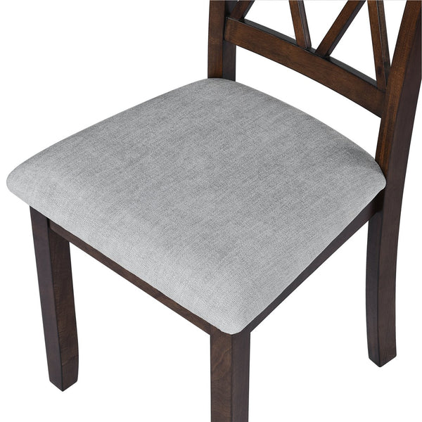 English Elm 3 Piece Kitchen Dining Set with Space-Saving Drop Leaf Table and Upholstered Ergonomic Chairs for Small Spaces Brown N752S000617D