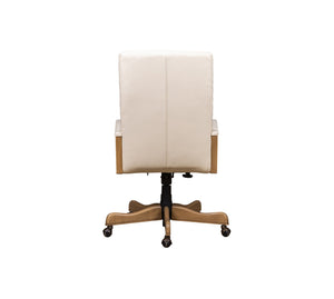 Olivia + Quinn Montauk Executive Swivel Chair - Ergonomic Top Grain Leather Comfort For Stylish Workspaces Ashland Pearl Leather,Foam,Wood 4015_Ent0302