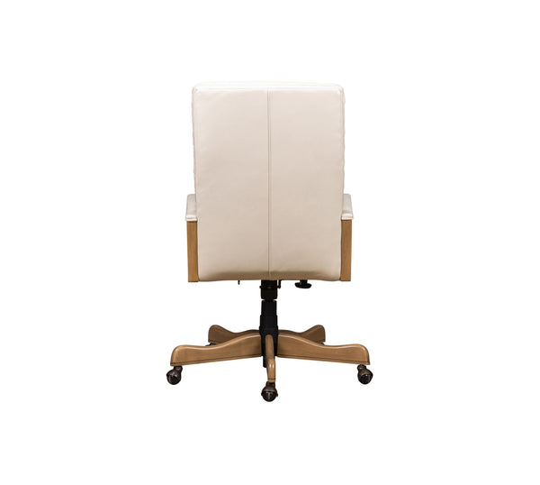 Olivia + Quinn Montauk Executive Swivel Chair - Ergonomic Top Grain Leather Comfort For Stylish Workspaces Ashland Pearl Leather,Foam,Wood 4015_Ent0302